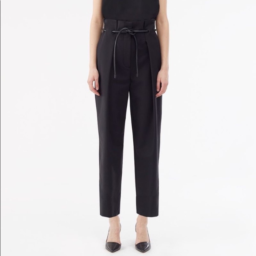 3.1 Phillip Lim Black Origami Pleated Trousers